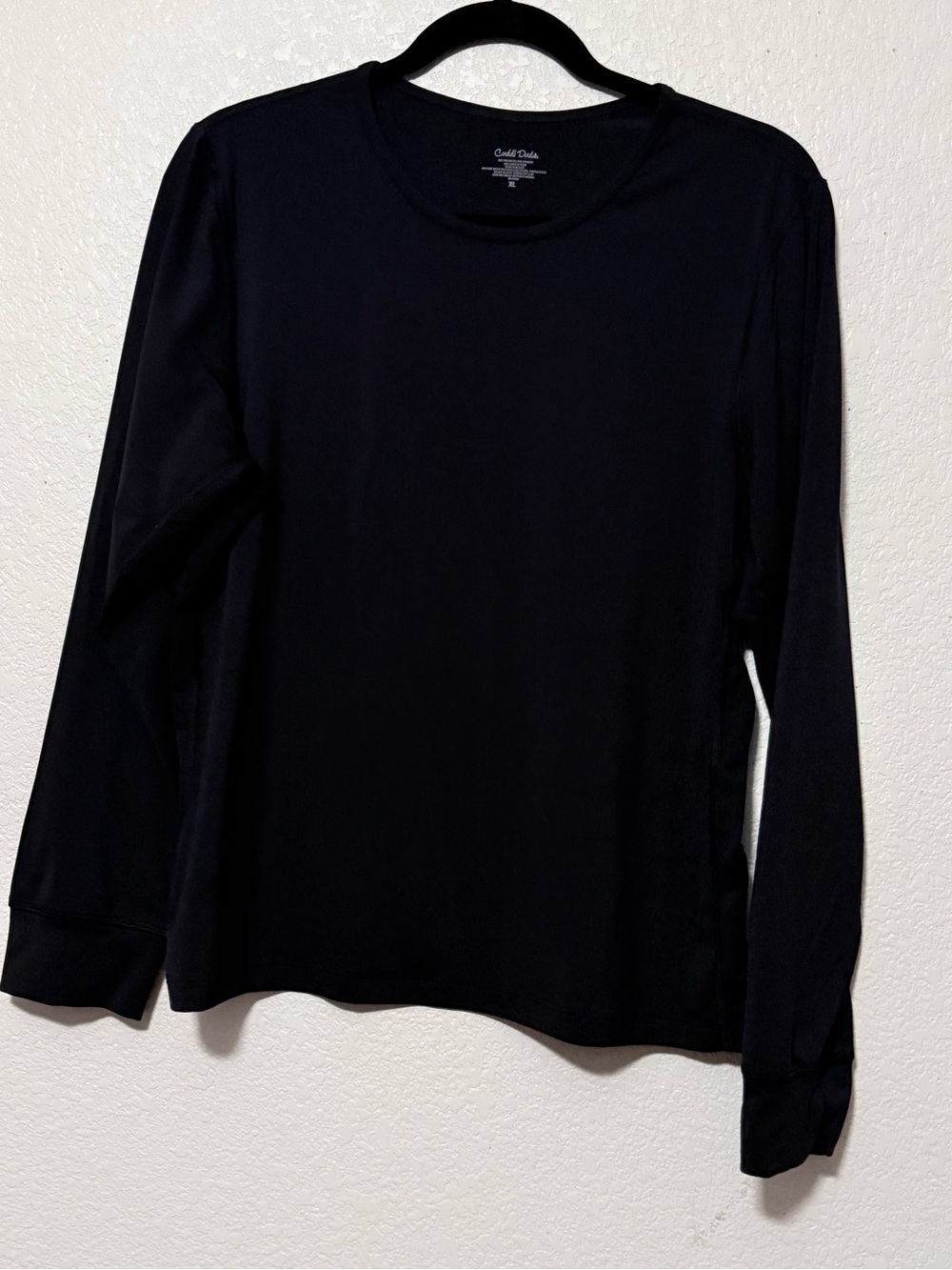 Black Long-Sleeve Crewneck Shirt - Made in USA 0249